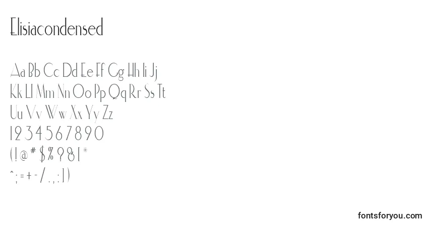 Шрифт Elisiacondensed – алфавит, цифры, специальные символы