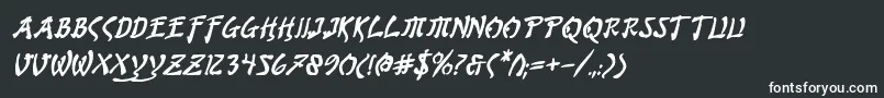 BushidoBoldItalic Font – White Fonts on Black Background