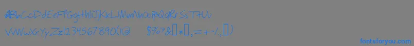 フォントWillyjhandwriting – 灰色の背景に青い文字