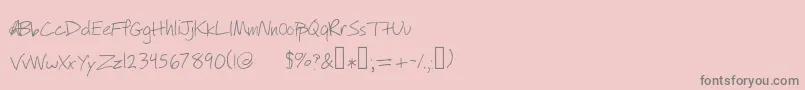 Willyjhandwriting-Schriftart – Graue Schriften auf rosa Hintergrund