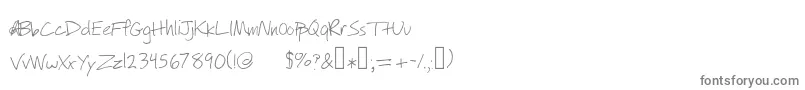 フォントWillyjhandwriting – 白い背景に灰色の文字