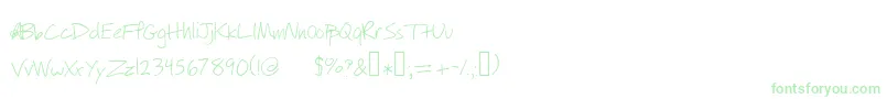 フォントWillyjhandwriting – 緑のフォント