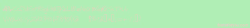 Willyjhandwriting-fontti – vaaleanpunaiset fontit vihreällä taustalla