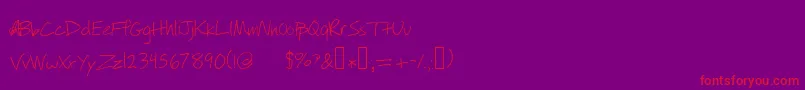 Willyjhandwriting Font – Red Fonts on Purple Background