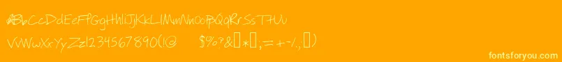 Willyjhandwriting Font – Yellow Fonts on Orange Background