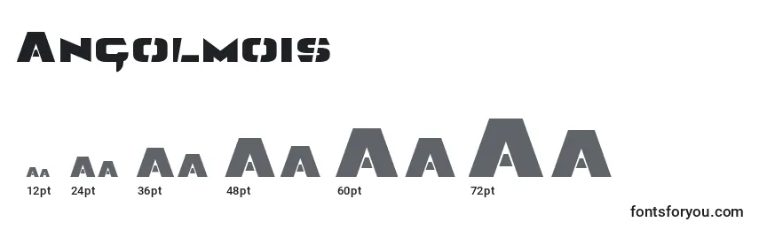Размеры шрифта Angolmois