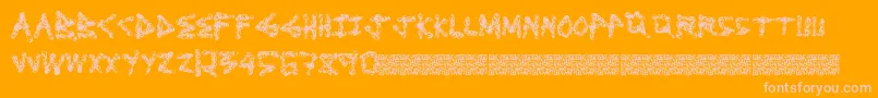 Dirtylooks-Schriftart – Rosa Schriften auf orangefarbenem Hintergrund