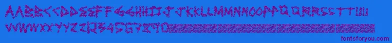 Dirtylooks-Schriftart – Violette Schriften auf blauem Hintergrund