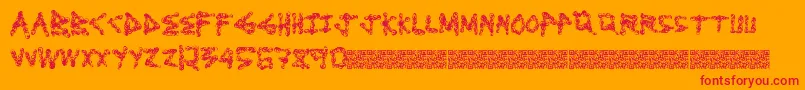 フォントDirtylooks – オレンジの背景に赤い文字