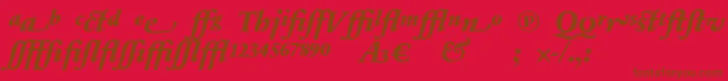 SabonnextLtExtraBoldItalicAlternate Font – Brown Fonts on Red Background