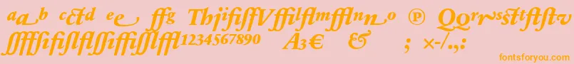 SabonnextLtExtraBoldItalicAlternate Font – Orange Fonts on Pink Background