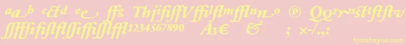 SabonnextLtExtraBoldItalicAlternate Font – Yellow Fonts on Pink Background