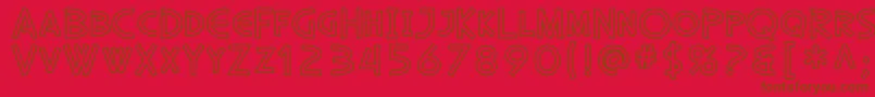 SfDiegoSansOutline-Schriftart – Braune Schriften auf rotem Hintergrund