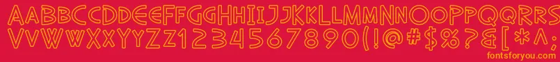 フォントSfDiegoSansOutline – 赤い背景にオレンジの文字