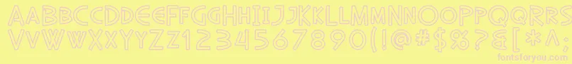 SfDiegoSansOutline Font – Pink Fonts on Yellow Background