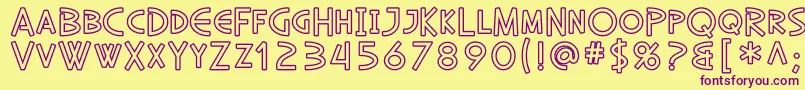 Шрифт SfDiegoSansOutline – фиолетовые шрифты на жёлтом фоне