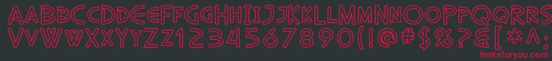SfDiegoSansOutline Font – Red Fonts on Black Background