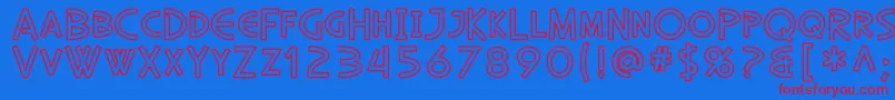 フォントSfDiegoSansOutline – 赤い文字の青い背景