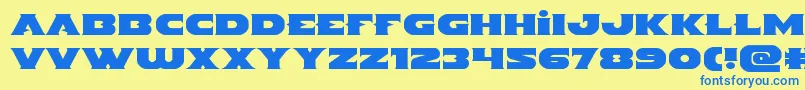 Indigodemonexpand Font – Blue Fonts on Yellow Background