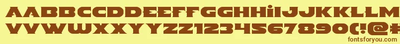 Indigodemonexpand Font – Brown Fonts on Yellow Background