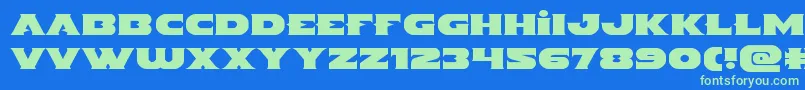 Indigodemonexpand Font – Green Fonts on Blue Background