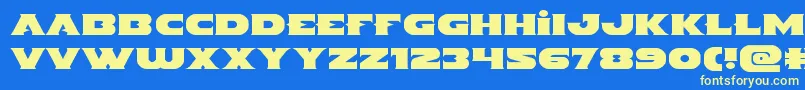 Indigodemonexpand Font – Yellow Fonts on Blue Background