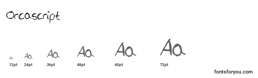 Orcascript Font Sizes