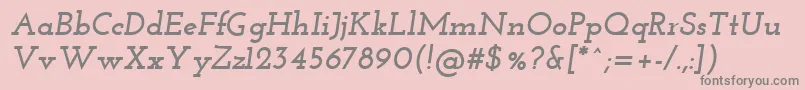 Josefinslab Bolditalic-fontti – harmaat kirjasimet vaaleanpunaisella taustalla