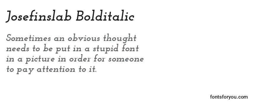 Review of the Josefinslab Bolditalic Font
