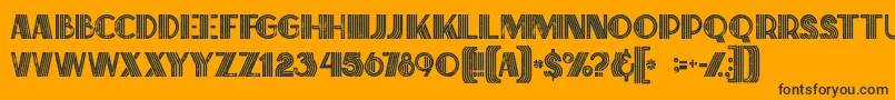 Briskinlinegrunge-Schriftart – Schwarze Schriften auf orangefarbenem Hintergrund