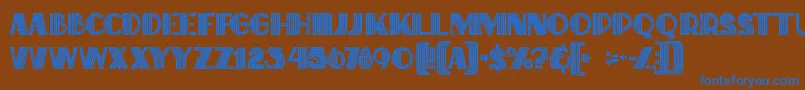 Briskinlinegrunge Font – Blue Fonts on Brown Background