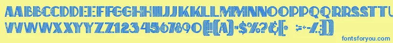 Briskinlinegrunge Font – Blue Fonts on Yellow Background