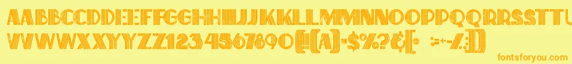 Briskinlinegrunge Font – Orange Fonts on Yellow Background