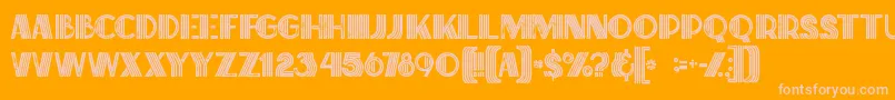 Briskinlinegrunge Font – Pink Fonts on Orange Background