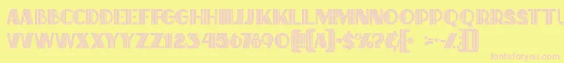 Briskinlinegrunge-Schriftart – Rosa Schriften auf gelbem Hintergrund