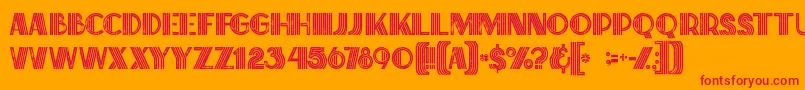 Briskinlinegrunge-Schriftart – Rote Schriften auf orangefarbenem Hintergrund