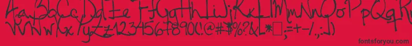 Tehzeta-Schriftart – Schwarze Schriften auf rotem Hintergrund