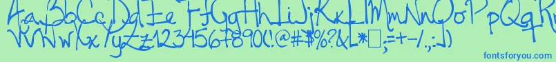 Tehzeta Font – Blue Fonts on Green Background