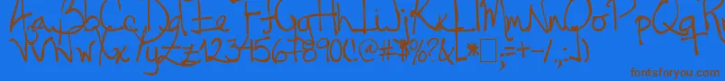 Tehzeta Font – Brown Fonts on Blue Background