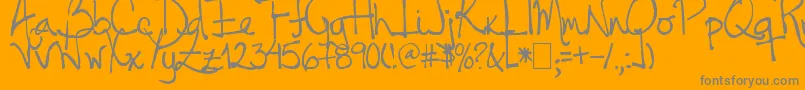 Tehzeta-Schriftart – Graue Schriften auf orangefarbenem Hintergrund
