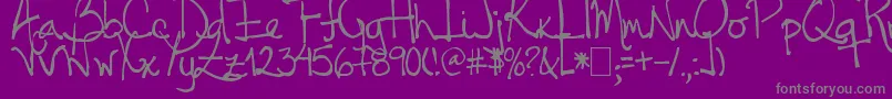 Tehzeta Font – Gray Fonts on Purple Background