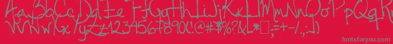 Tehzeta Font – Gray Fonts on Red Background