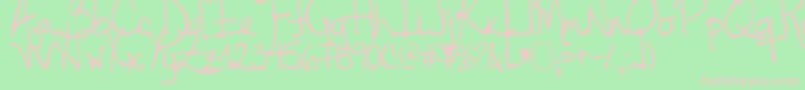 Tehzeta Font – Pink Fonts on Green Background