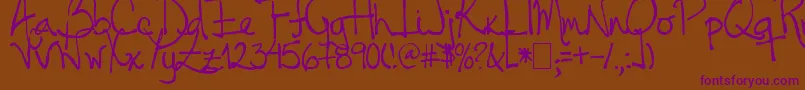 Tehzeta-Schriftart – Violette Schriften auf braunem Hintergrund
