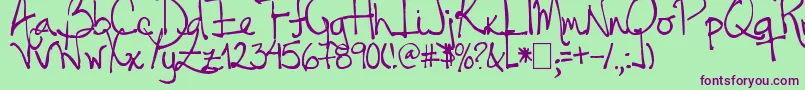 Tehzeta-Schriftart – Violette Schriften auf grünem Hintergrund