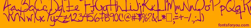 Шрифт Tehzeta – фиолетовые шрифты на оранжевом фоне