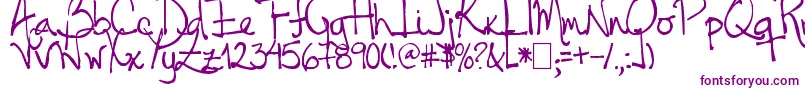 Czcionka Tehzeta – fioletowe czcionki
