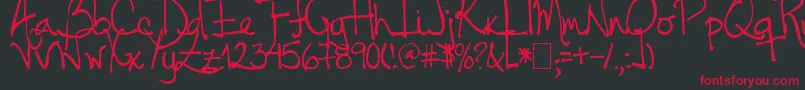 Tehzeta Font – Red Fonts on Black Background