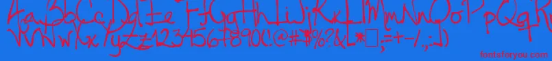 Tehzeta Font – Red Fonts on Blue Background