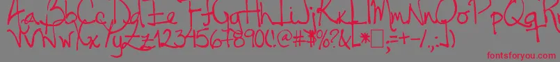 Tehzeta Font – Red Fonts on Gray Background